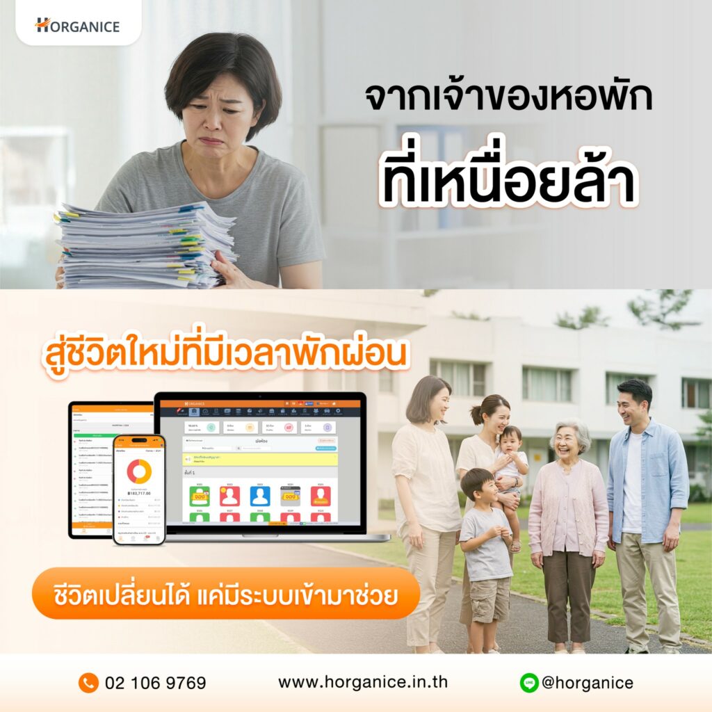 โปรแกรมห้องพัก Horganice ช่วยบริหารหอพักให้สะดวกขึ้น