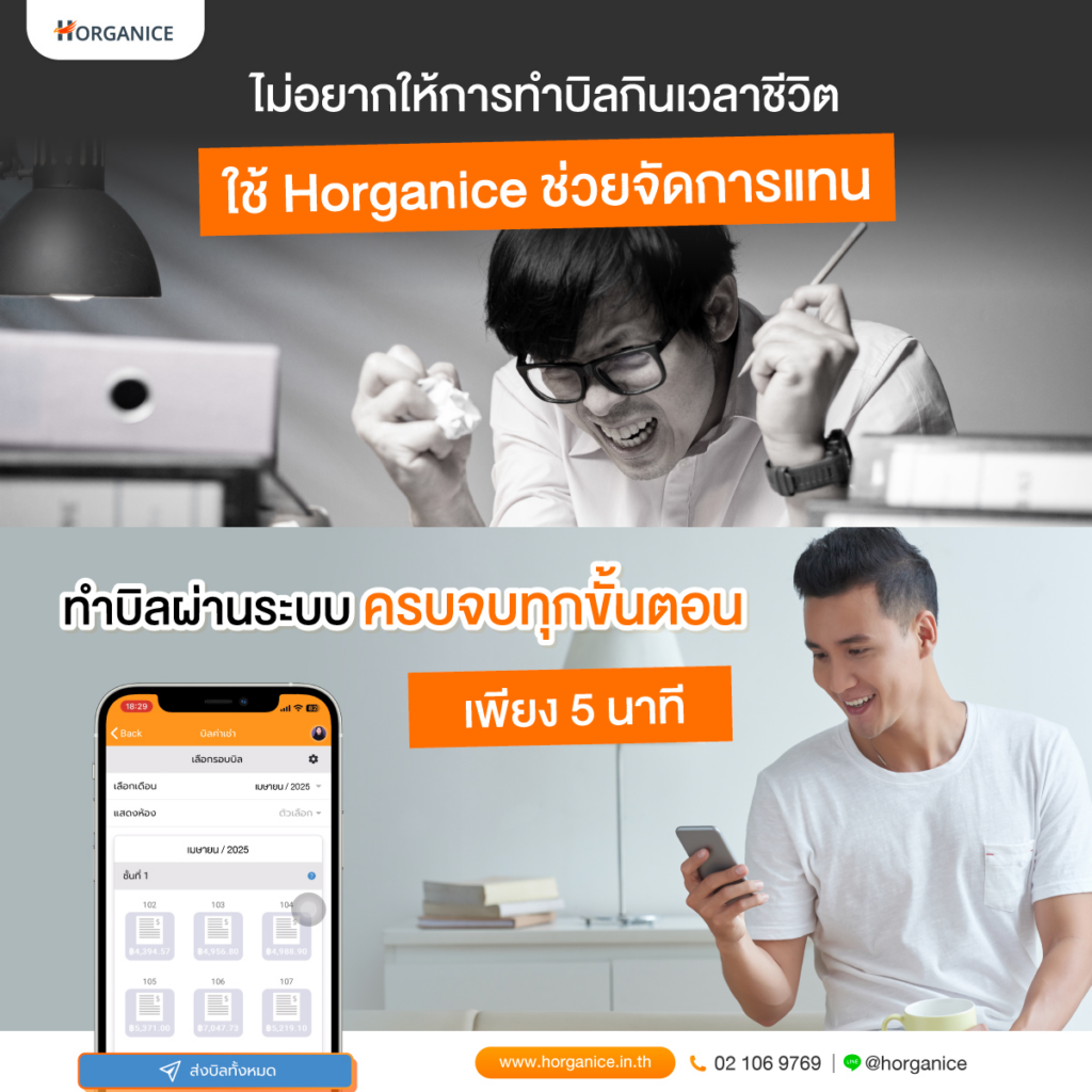 ระบบบริหารจัดการหอพัก Horganice